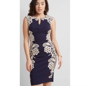 New Lakeside Libations Navy Lace Sheath Dress